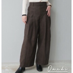 [SD Gathering] Full-Length Pant Ladies fashion Tweed Pocket Tuck Pants Switching