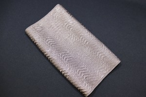 帯揚　ふくれ織り よろけ 市松 セピア (1121-1094-003)