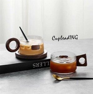 【2024新作】早い者勝ち マグカップ 胡桃の柄 コーヒーカップソーサーセット 耐熱ガラス  取っ手付き