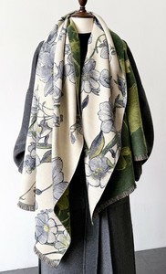 丝巾 围巾 披肩 两面 花朵