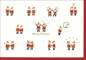 うごくグリーティングカード クリスマス「サンタクロース」定形サイズ イラスト 2024新作