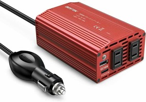 修正正弦波カーインバーター300W-PD65W　赤　MRI3010BU-RD-PD65W