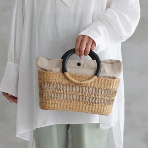 【新入荷】【春夏新作】透かし編みのシーグラス ラウンドハンドルバッグ