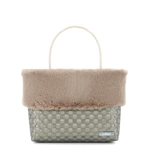 【jollies】プラかごバッグ かごバッグ ハンドバッグ ファー フェザー 秋冬 ANNA L GOLD/BEIGE