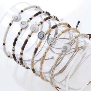 ★バリ島より入荷！★ シェルミサンガアソート/プチブラウン