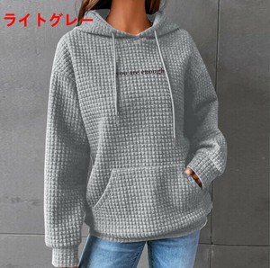 パーカー フード付き ゆったり 長袖 無地 快適 レディース ファッション RX6639#BQ465