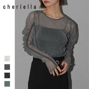 T-shirt Lame Sheer Sleeve Tops