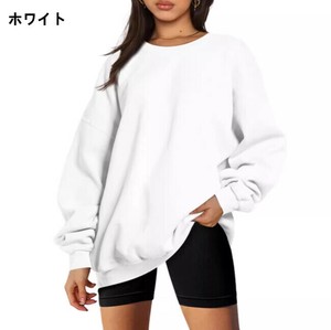 パーカー ラウンドネック  ゆったり 長袖 無地 快適 レディース ファッション BQ474