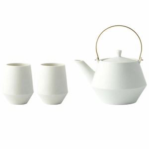 [GIFT SET] Frustum土瓶＆湯呑 (白釉)[美濃焼 食器 陶磁器 フラスタム]