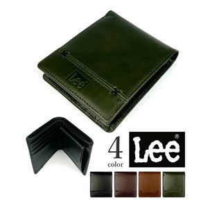 全4色 Lee リー クロスステッチデザイン 二つ折り 財布 スリムウォレット 本革 リアルレザー(0520695)