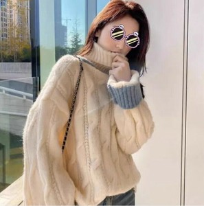 セーター ハイネックカットソー 長袖 無地  ゆったり 快適 レディース ファッション  BQ5857