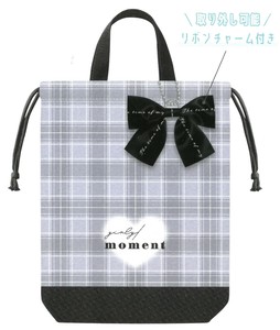 【2024秋冬新作】【新学期】シューズバッグ　リボン付きタイプ　ガーリーモーメント　222255