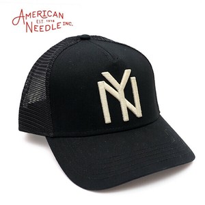 アメリカンニードル【AMERICAN NEEDLE】ニューヨーク・ブラックヤンキース メッシュ 帽子 ユニセックス