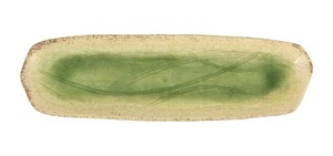 うつわ魯庵　サビ織部さんま皿  520-0068