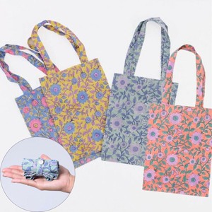 【再入荷】ブロックプリントのサブバッグ ベインフラワー（4色）／A4サイズ エコバッグ