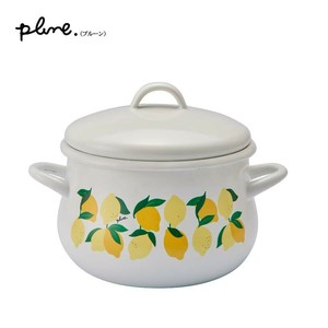 豊琺瑯　Plune.(プルーン)　ホーロー両手鍋16cm　レモン　PCR-803