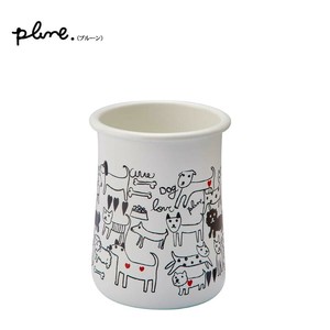 豊琺瑯 Plune プルーン　ホーローカトラリースタンド「モノトーンドッグ」 PKS-104