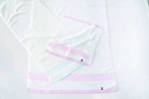 Hand Towel Pink Blue Face