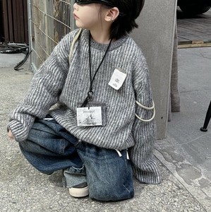 セーター ラウンドネック  無地   快適   長袖  ゆったり 秋  男の子用 ファッション  BQ5879