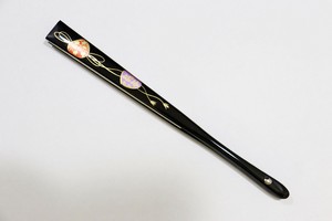 扇子 蒔絵 黒塗 貝合せ　(1174-1000-050)