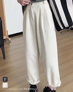 Full-Length Pant Waist Corduroy Wide Pants