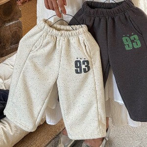 韓国スタイル 2色6サイズ スウェットパンツ 裏ボア カラーネップ