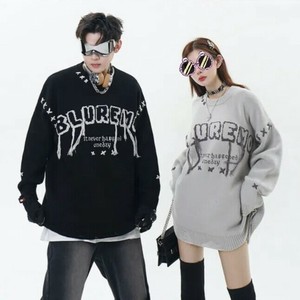 セーター ニット ラウンドネック 長袖 快適 ゆったり 秋冬 男女兼用 ファッション  BQ5896