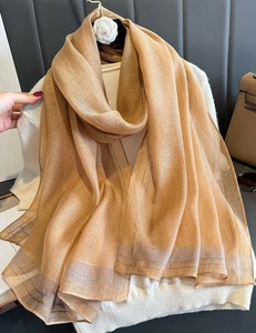 【セール】レーディス 無地 ラメ糸入り  シースルー 大判ストール スカーフ 　全10色　90517