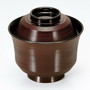 [TA]3.2寸竹型千筋椀 溜　日本製 和食器　耐熱ABS樹脂　食洗器対応