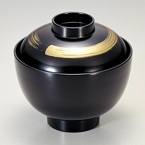 [TA]3.4寸小町吸椀 黒一筆S・H塗　日本製 和食器　耐熱ABS樹脂　食洗器対応