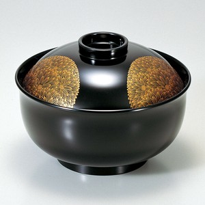 [TA]4.5寸リリー椀 黒輪菊　日本製 和食器　耐熱ABS樹脂　食洗器対応