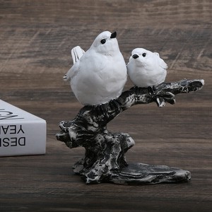 鳥 木枝  樹脂 工芸品 置物   BQ511