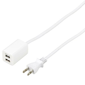 YAZAWA(ヤザワコーポレーション) USBタップ2ポート2.4A1mホワイト H72012UWH