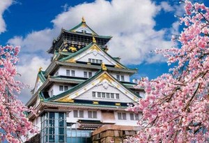 日本製 made in japan ジグソーパズル 春空と大阪城（大阪） 01-2091