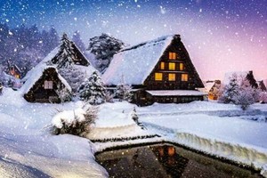 日本製 made in japan ジグソーパズル 冬宵の白川郷（岐阜） 10-1407