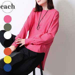 再入荷 裾ラウンド コットン長袖T シャツ　通年定番2025SS　each東京（180072）