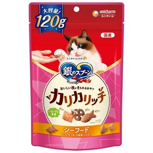 ［ユニ・チャーム］銀のスプーン おいしい顔が見られるおやつ カリカリッチ シーフード 120g