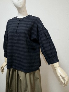 Button Shirt/Blouse Cotton 2-way Blouse