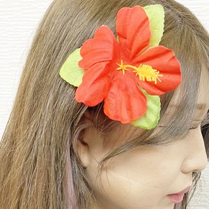 【平成ギャル】ハイビスカスヘアークリップ ラインストーン ハワイアン 髪飾り アクセサリー