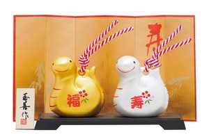 【U干支】開運干支　巳金銀土鈴　正月/年末年始/縁起物/ギフト/謹賀新年
