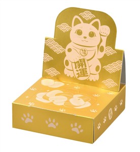 【U干支】まねきねこゴールドBOXティッシュ2W　正月/年末年始/ノベルティ/日用品/クリスマス