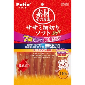 ［ペティオ］素材そのまま ササミ細切りソフト 7歳からの健康ケア 110g