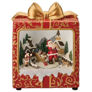 クリスマスデコレーション　LEDポリレジンデコ ギフトボックス