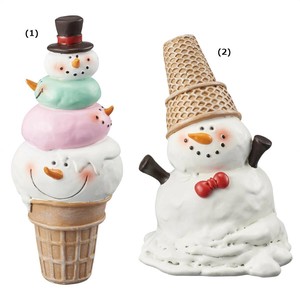 クリスマスデコレーション　アイスクリームスノーマンオブジェ