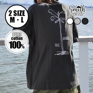 ヤシの木柄 両面刺繍ロングスリーブTシャツ