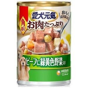 愛犬元気　缶　角切り　ビーフに緑黄色野菜入り 375g