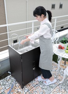 アルミ収納庫付きステンレス流し台