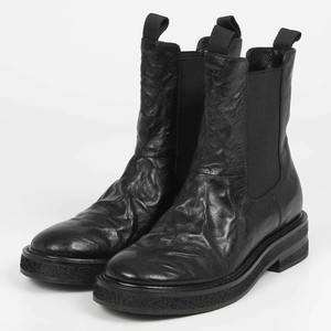 シワレザーサイドゴアブーツ
