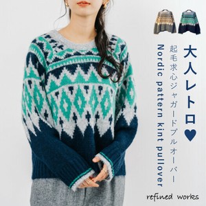 毛衣/针织衫 2024秋冬新品 费尔岛提花 雅卡尔织布