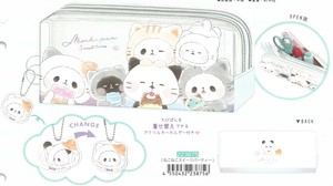【2024年秋冬新作】【もちもちぱんだ】ツインファスナーペンケース　ねこねこスイーツパーティー